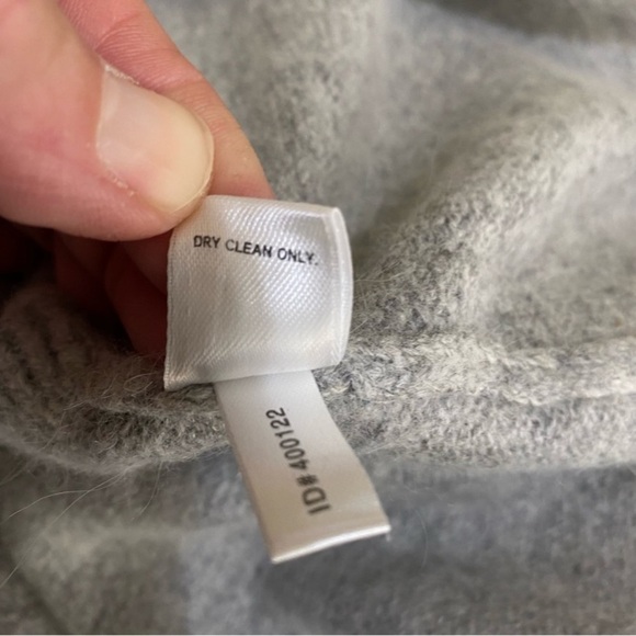 Express Y2K Gray Rabbit Hair & Wool Cropped Fuzzy Peplum Sweater - Picture 5 of 8